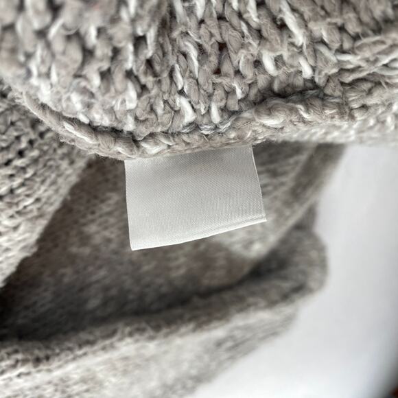 EILEEN FISHER Sweater M Organic Cotton Marled Chunky Turtleneck Pullover Gray - Picture 9 of 12